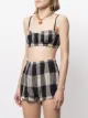 KHAITE Indira checke-print bra top