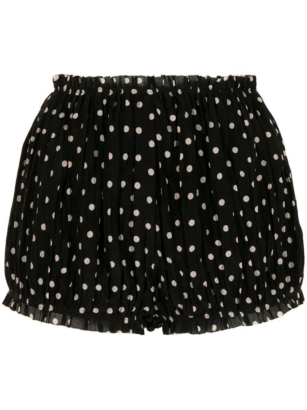 KHAITE HILARY POLKA-DOT SILK SHORTS