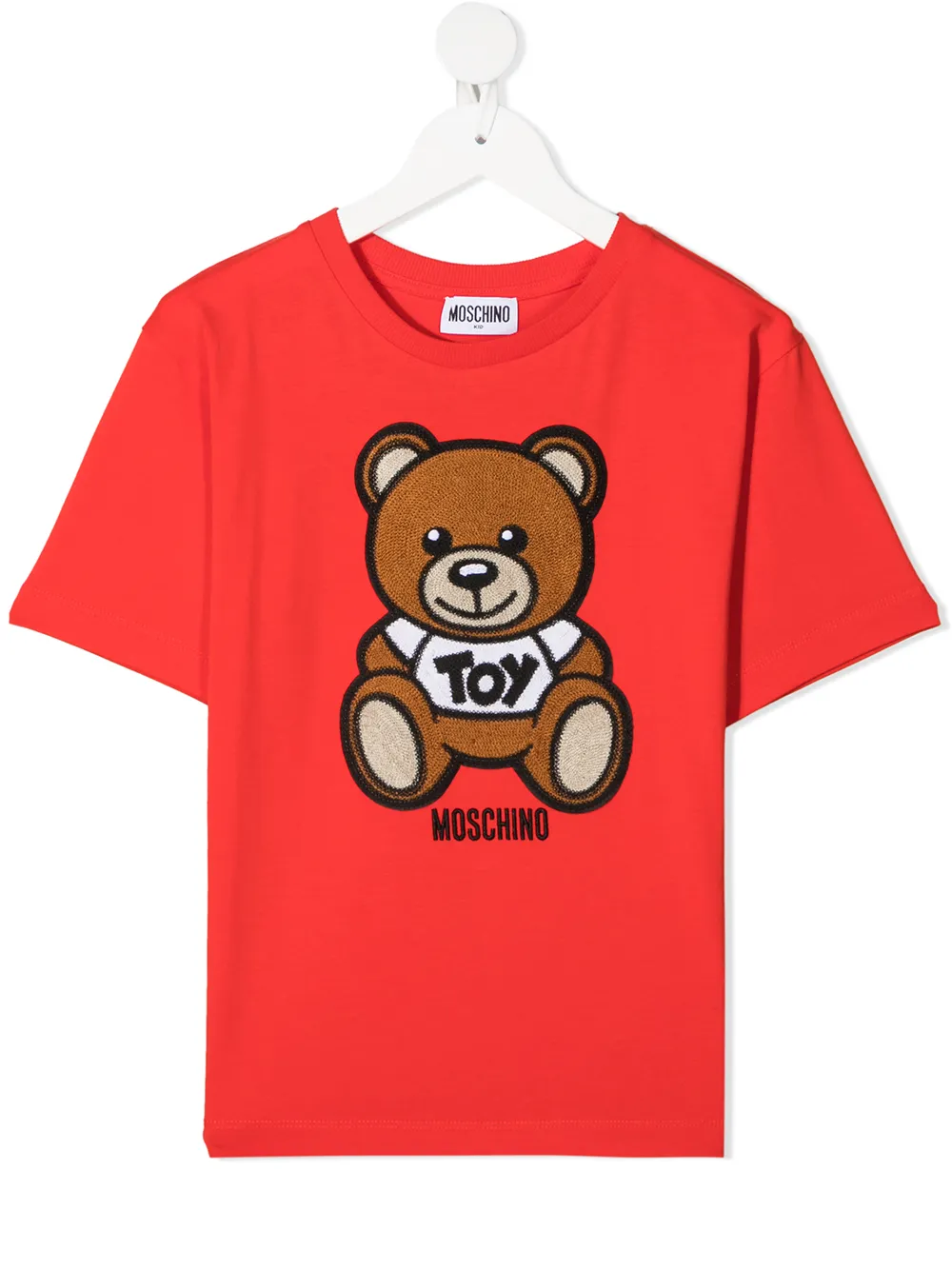 фото Moschino kids футболка с короткими рукавами и принтом teddy bear