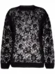 Image 1 of Ermanno Scervino flower macramé rib-trimmed jumper