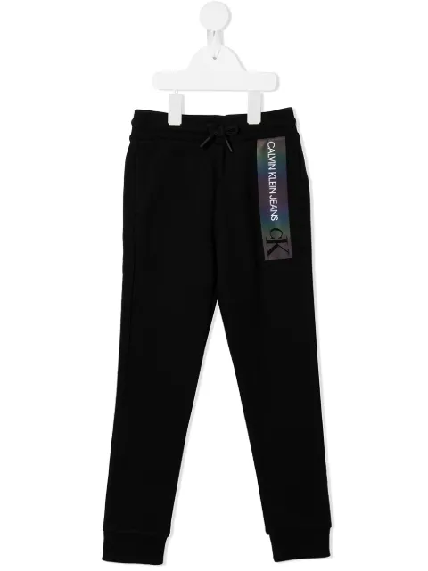 Calvin Klein Kids iridescent logo print joggers