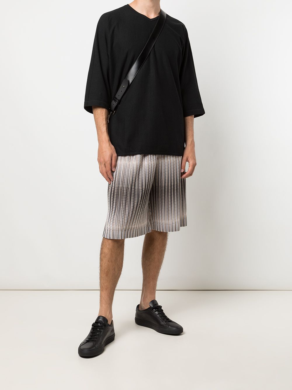 фото Homme plissé issey miyake сетчатые шорты с плиссировкой