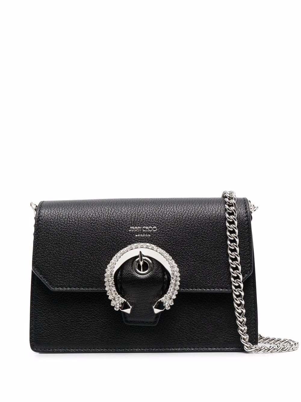 Jimmy Choo Madeline crystalbuckle crossbody bag black MODES