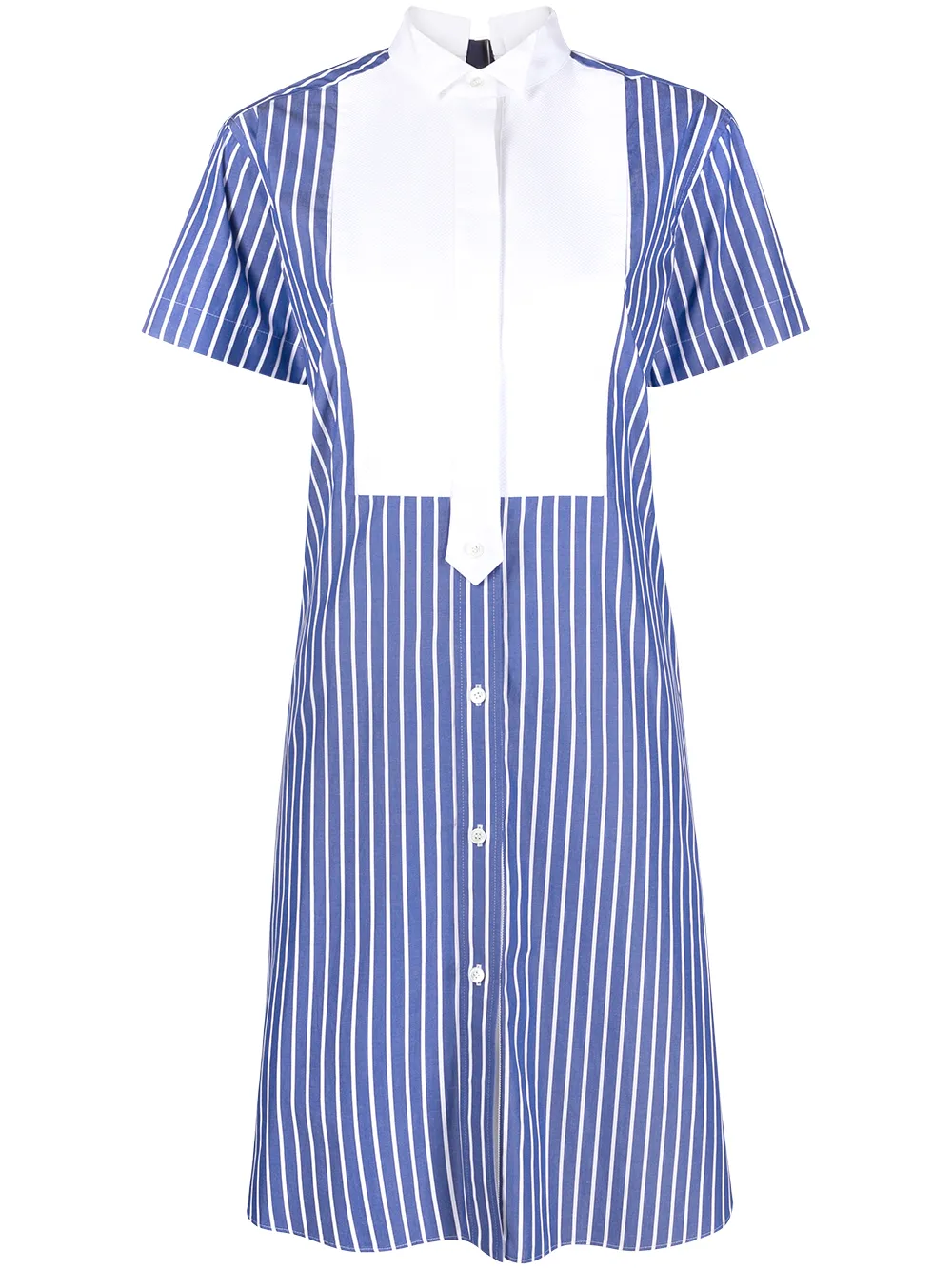 

sacai vestido camisero a rayas - Azul