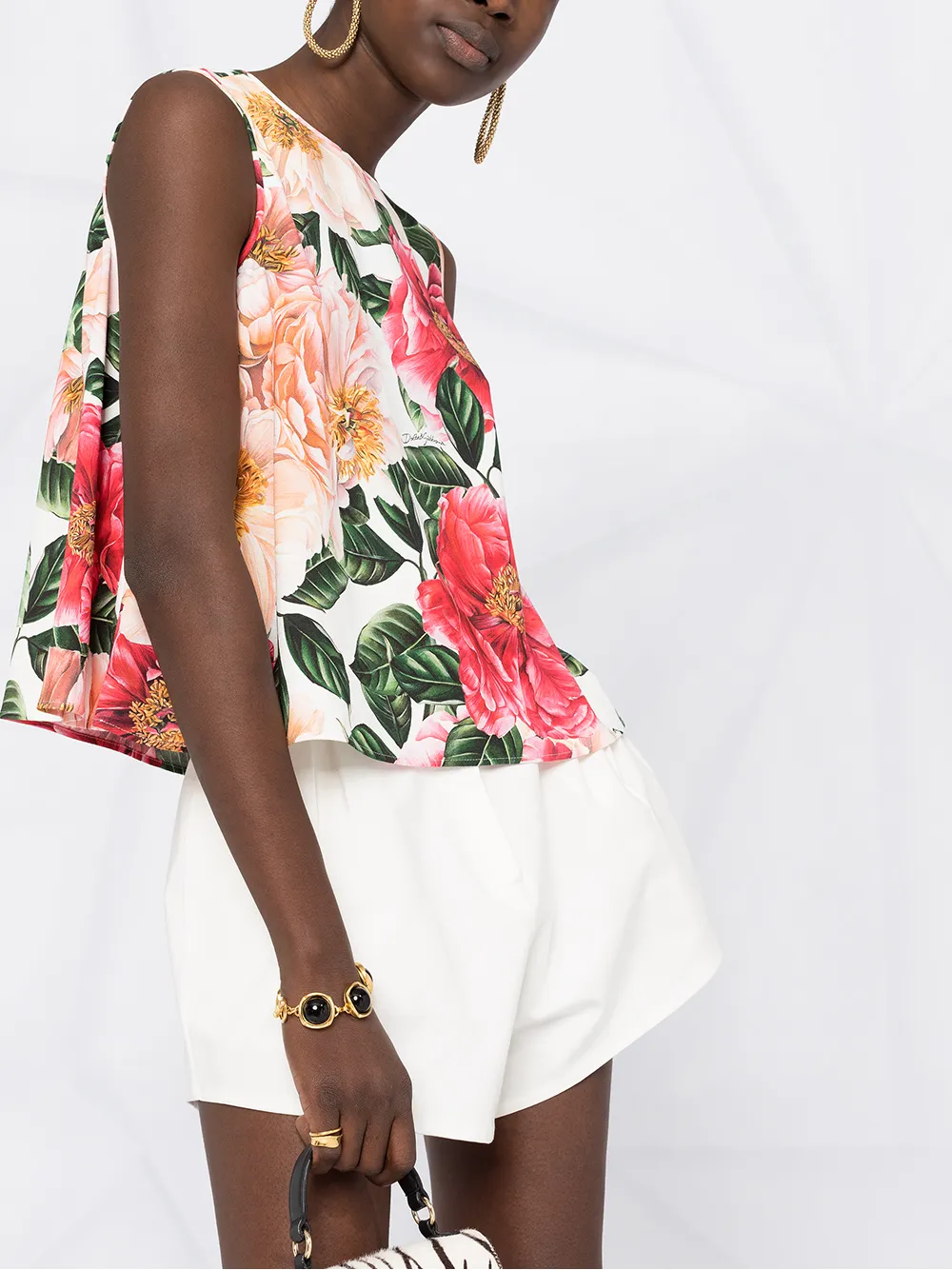 фото Dolce & gabbana топ без рукавов с цветочным принтом