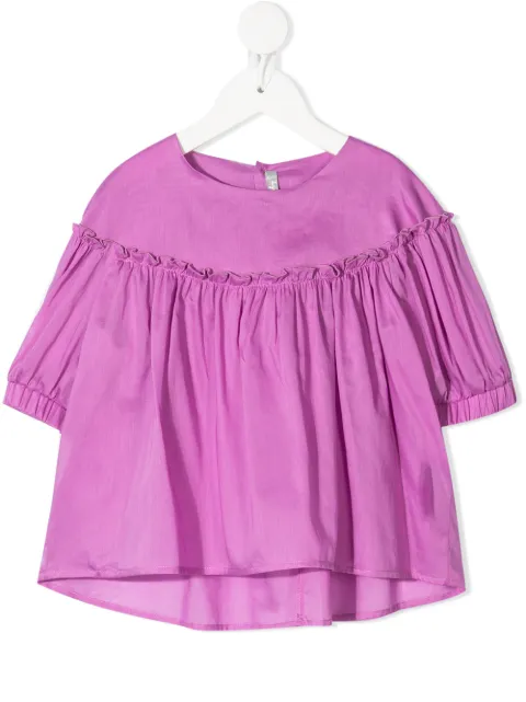 Il Gufo ruched-detail cotton blouse 