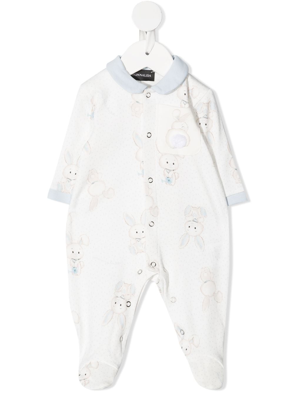 Monnalisa Babies' Bunny-print Pyjamas In 白色