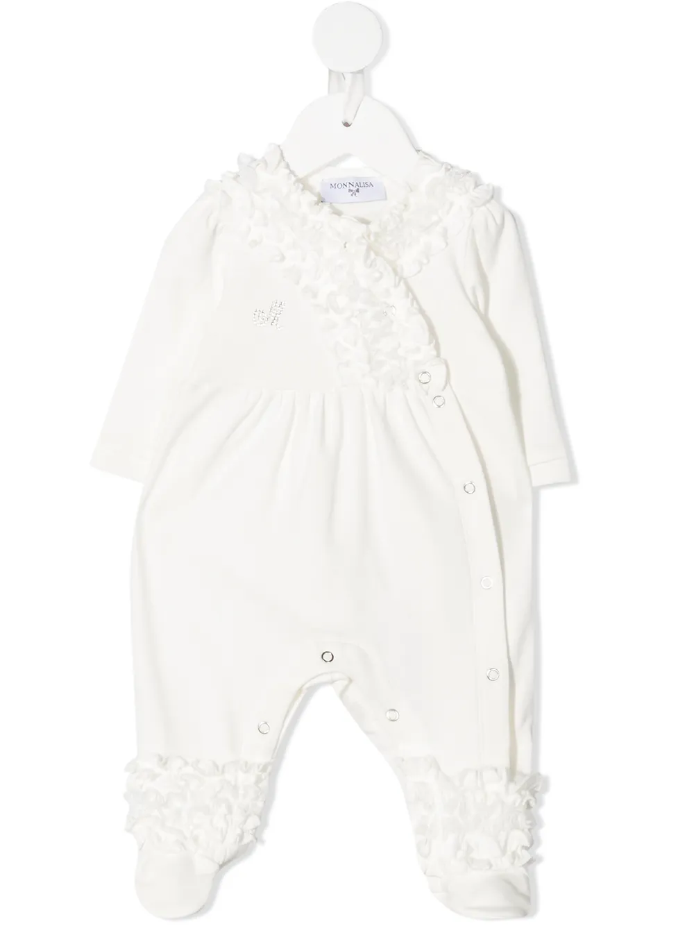 

Monnalisa ruffled cotton pyjamas - Blanco