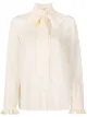 Imagem 1 de Saint Laurent Blusa com laço na gola e pregas