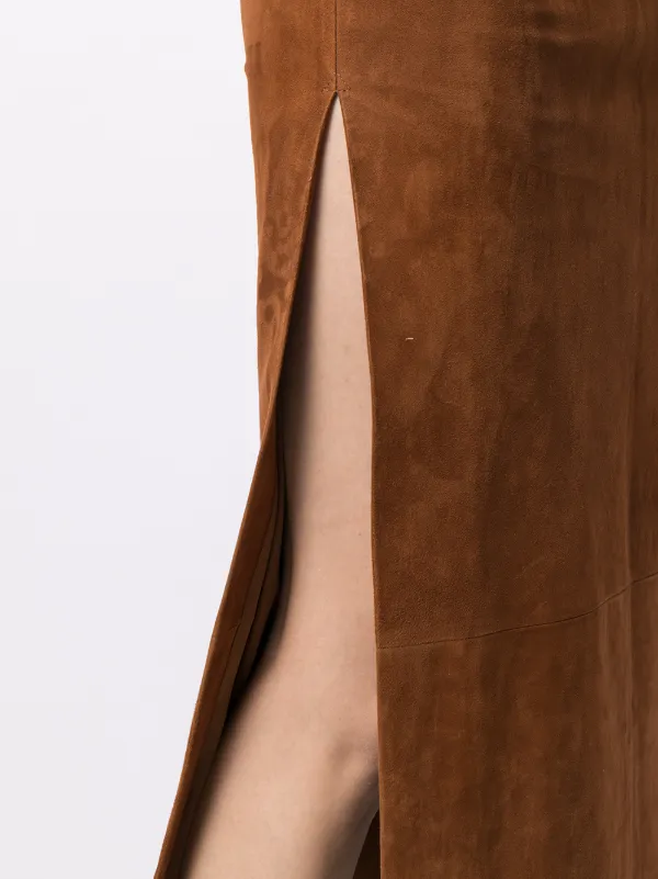 maxi skirt suede jacket