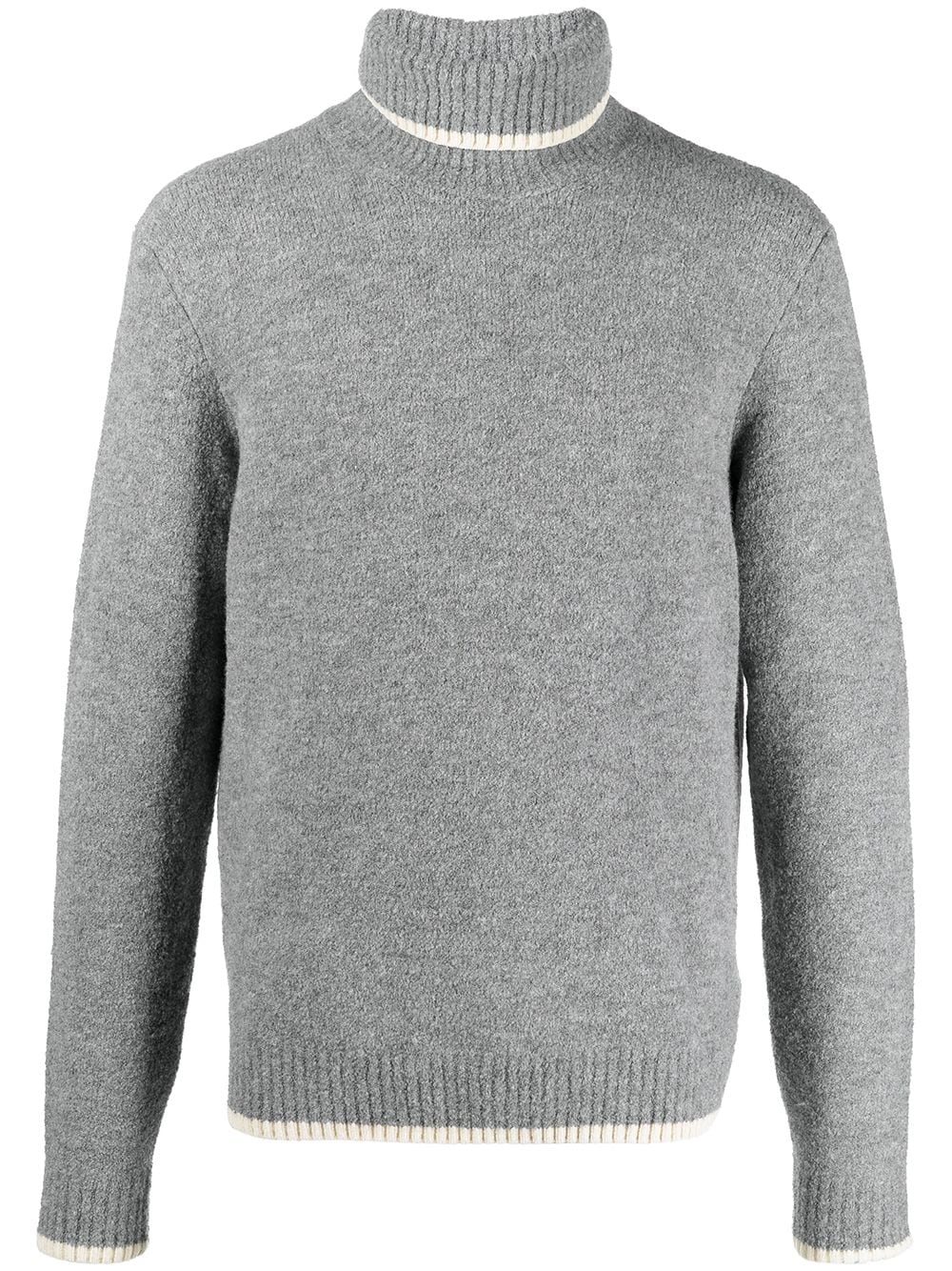 Manuel Ritz Contrasting Trim Turtleneck Jumper In Grey