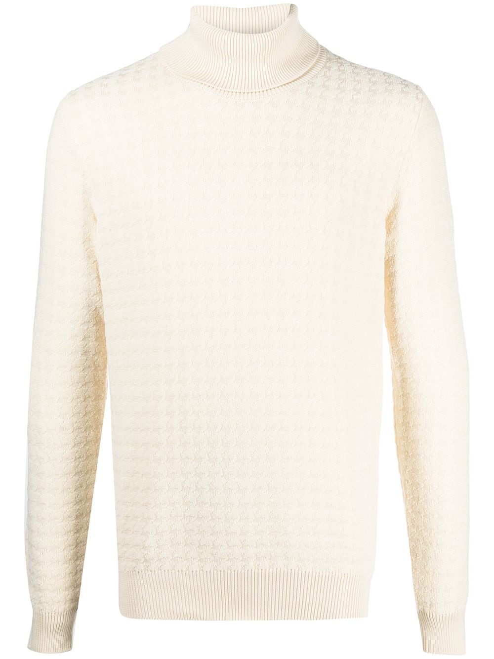 Manuel Ritz Houndstooth-pattern Roll-neck Jumper In Neutrals