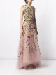 Monique Lhuillier floral-embellished tulle gown