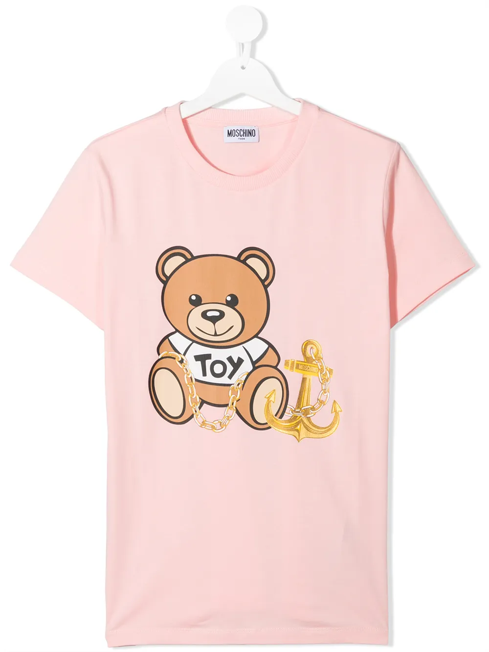 фото Moschino kids футболка с принтом toy bear