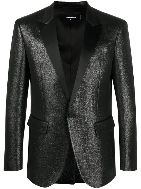 DSQUARED2 high-shine brocade pattern blazer