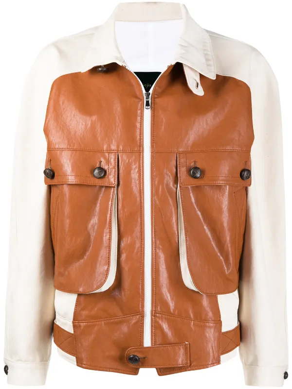 neutral leather jacket