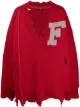 Image 1 of Raf Simons F-patch distressed oversized jumper