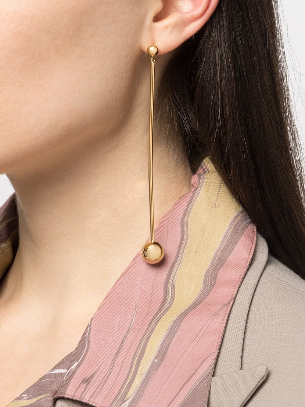 Shop Maria Black Orbit Shoulder Duster Earrings In Gold