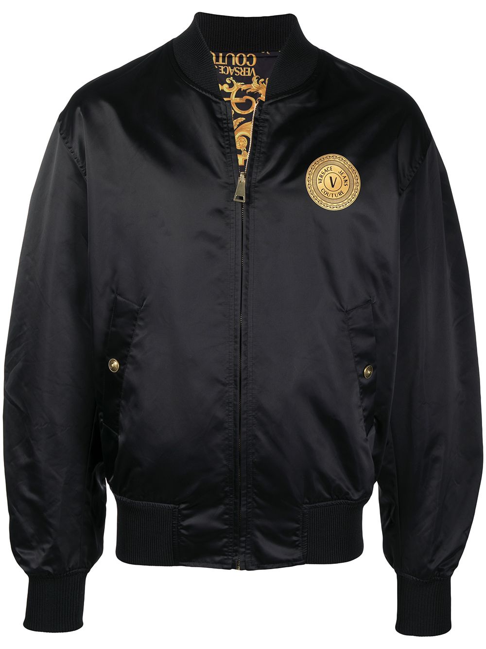 Versace Jeans Couture Logo Patch Bomber Jacket - Farfetch
