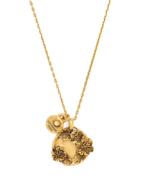 Goossens Talisman poppy flower medallion necklace