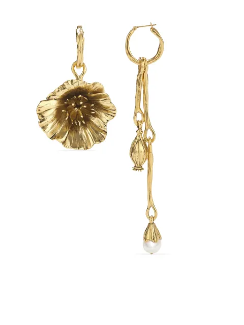 Goossens Talisman Poppy asymmetric earrings