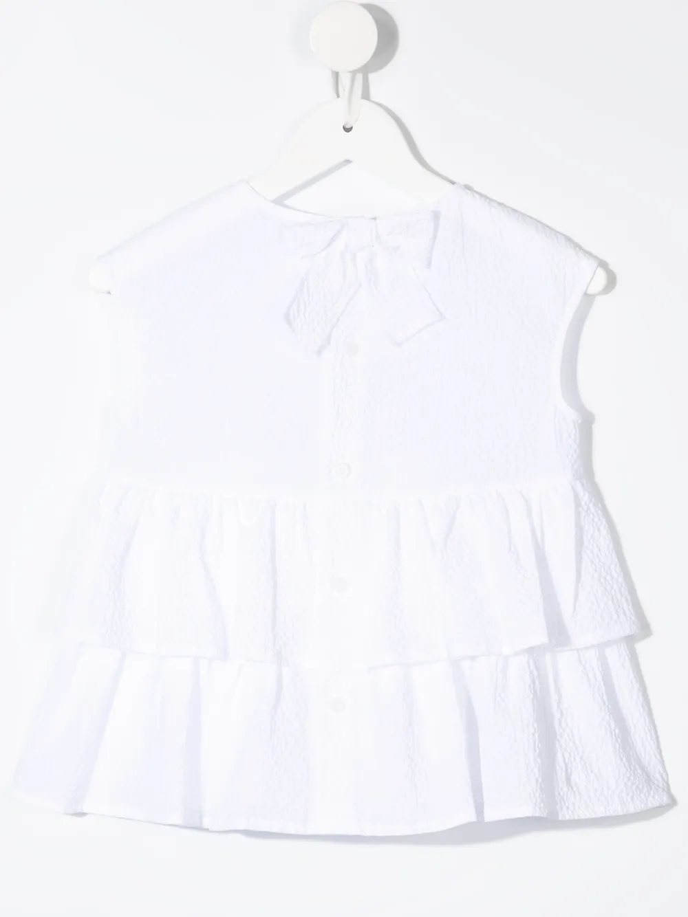 Shop Il Gufo Ruffle-trim Sleeveless Blouse In White