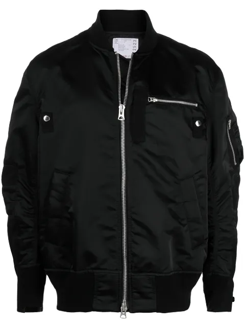 sacai zip-up bomber jacket