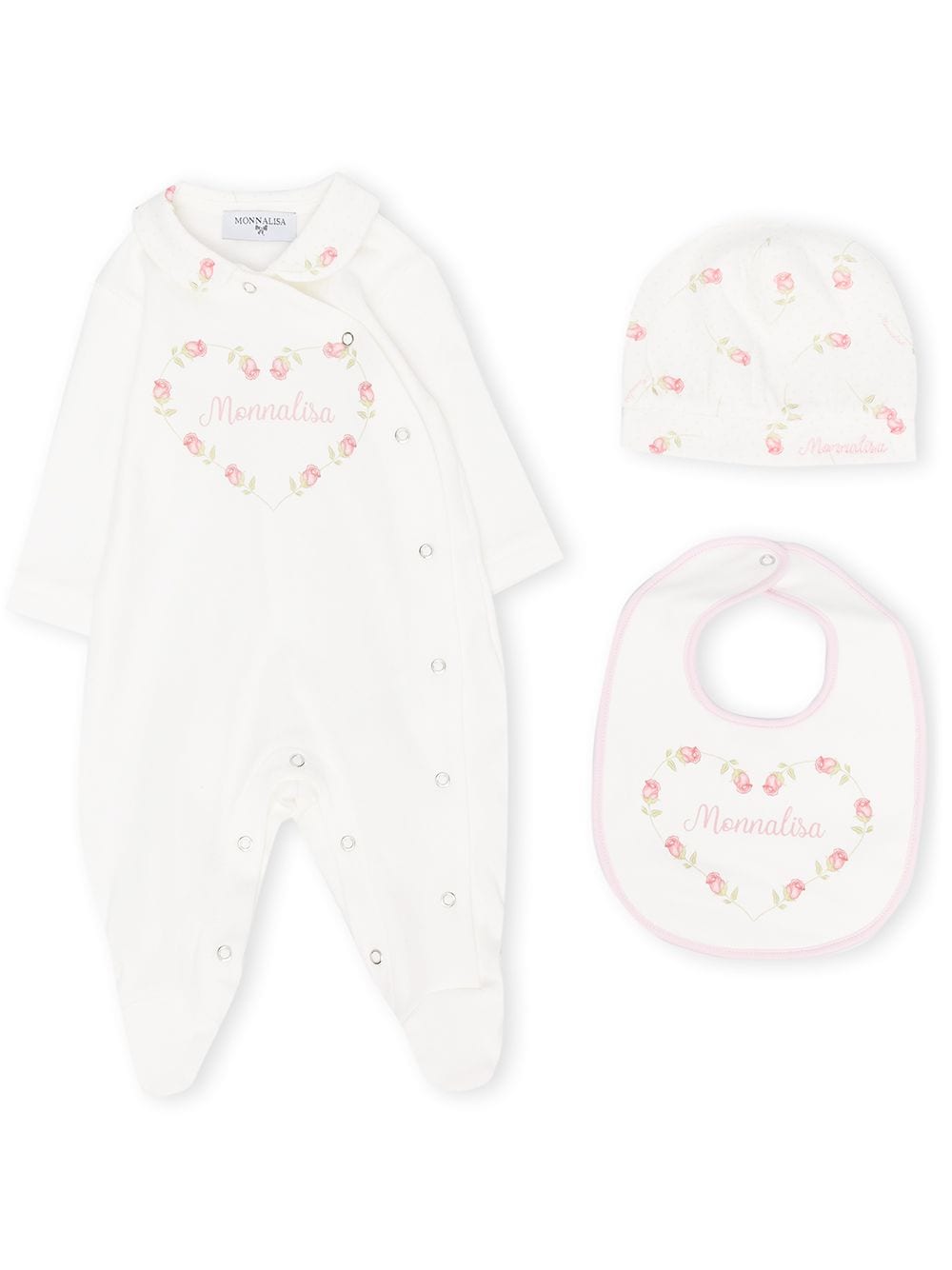 Image 1 of Monnalisa rose-print babygrow set