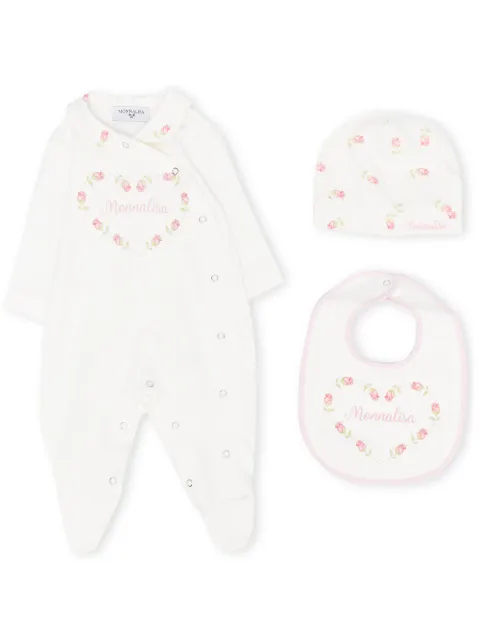Monnalisa rose-print babygrow set