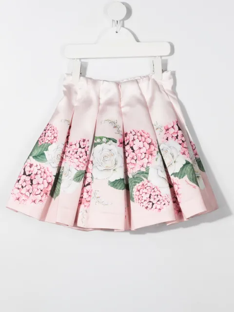 Monnalisa Pink Floral Print Skirt
