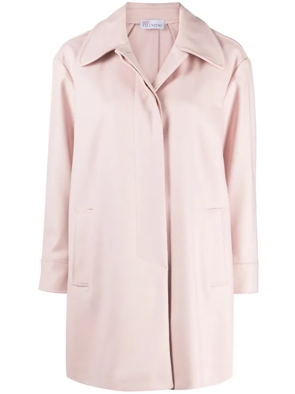 pink wool car coat