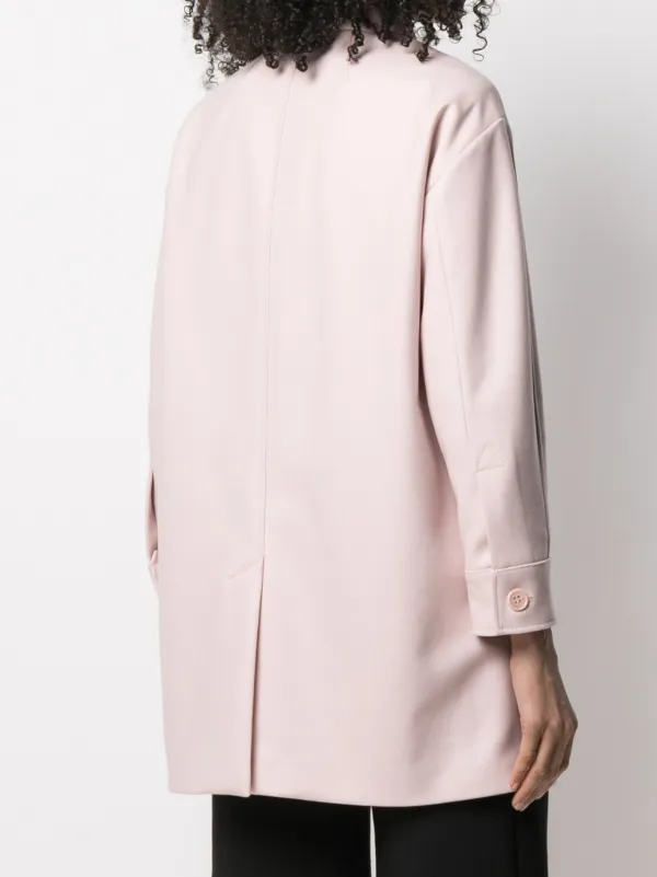 pink wool car coat