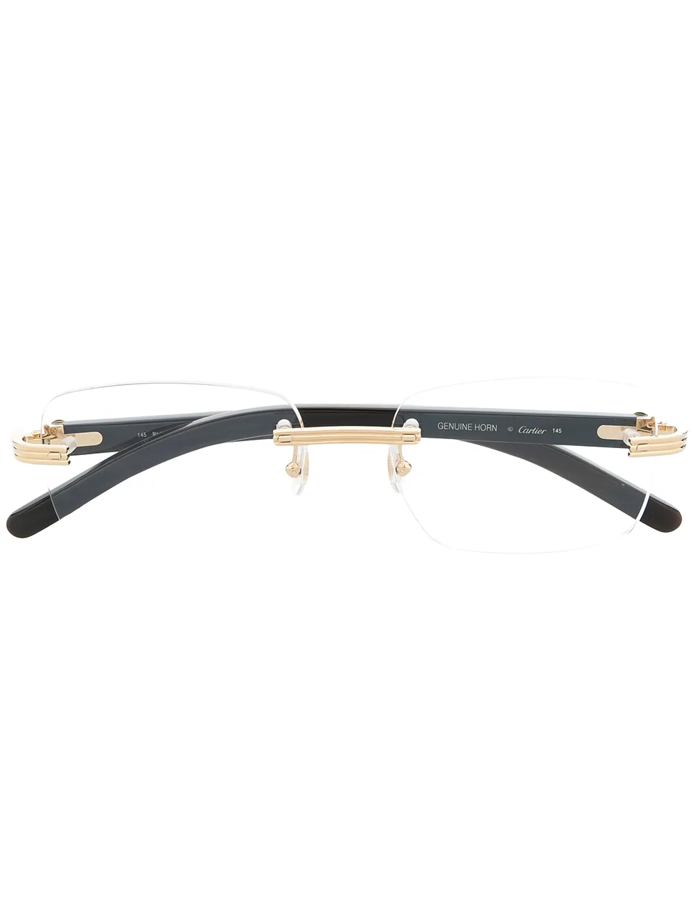 Shop Cartier Rimless Square-frame Glasses In White