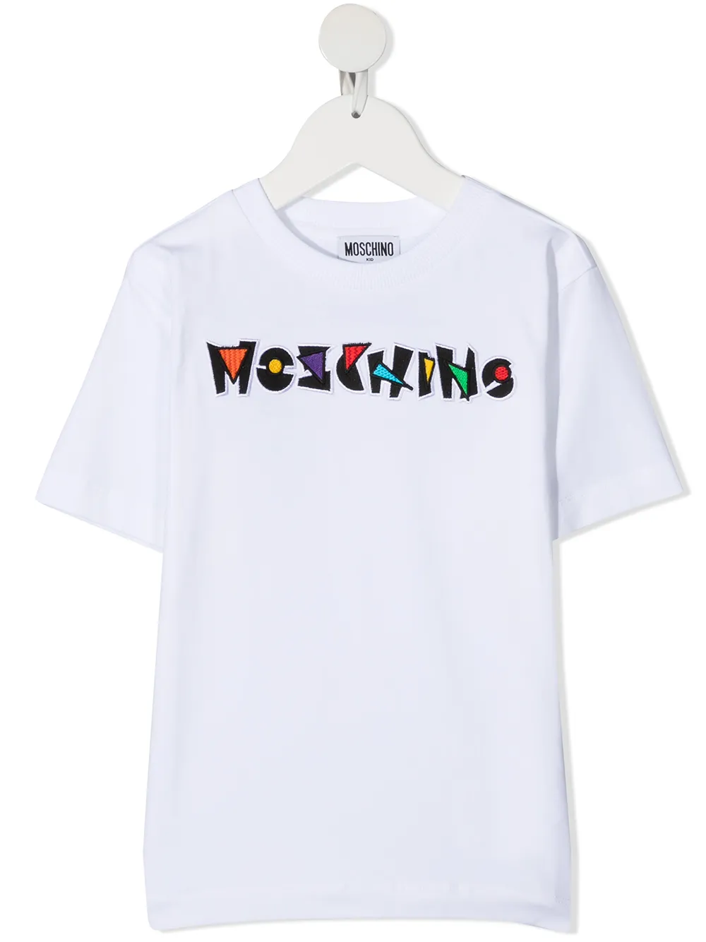 фото Moschino kids футболка с вышитым логотипом