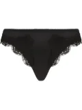 Dolce & Gabbana lace-trim satin thong - Black