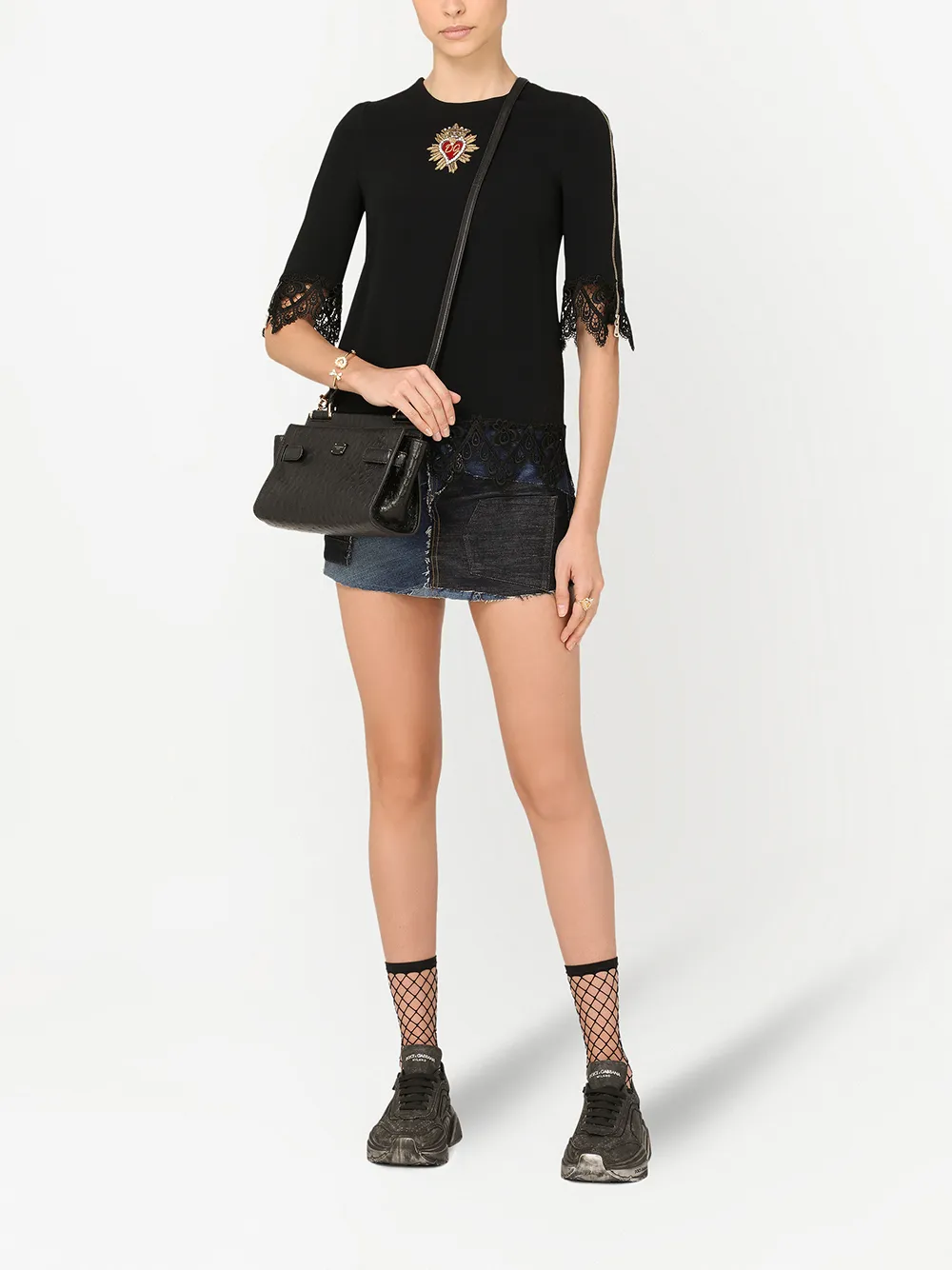 Image 2 of Dolce & Gabbana Cady lace-trim blouse