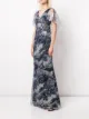 Marchesa Notte glitter detail floor-length dress