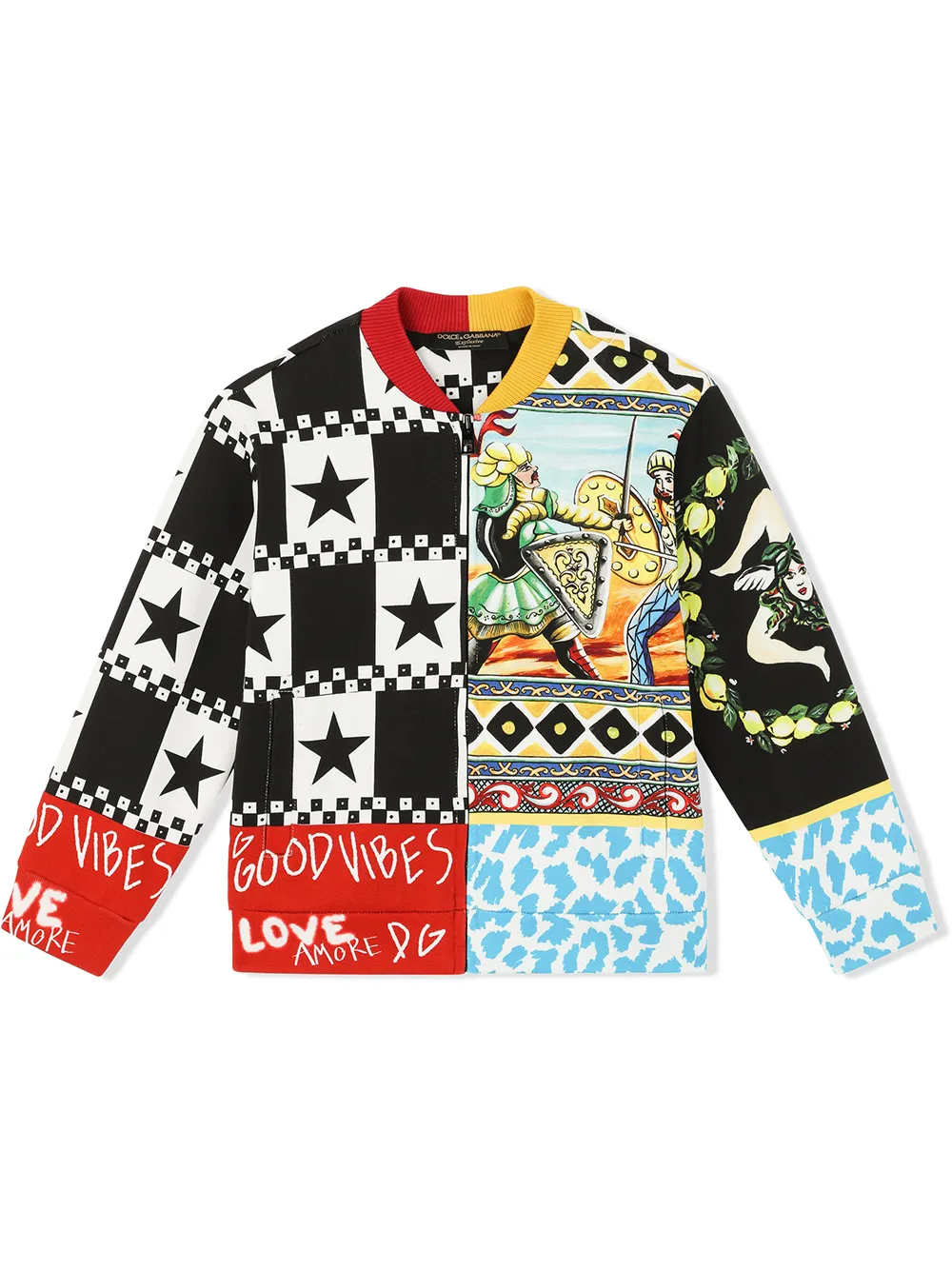 фото Dolce & gabbana kids толстовка на молнии с принтом