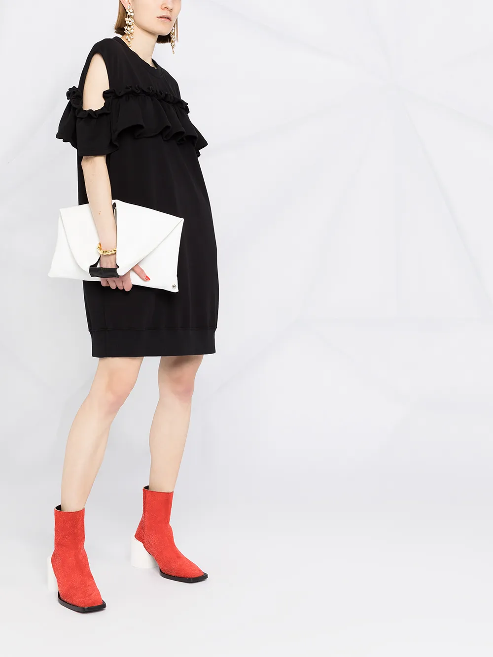 фото Mm6 maison margiela платье-толстовка с оборками