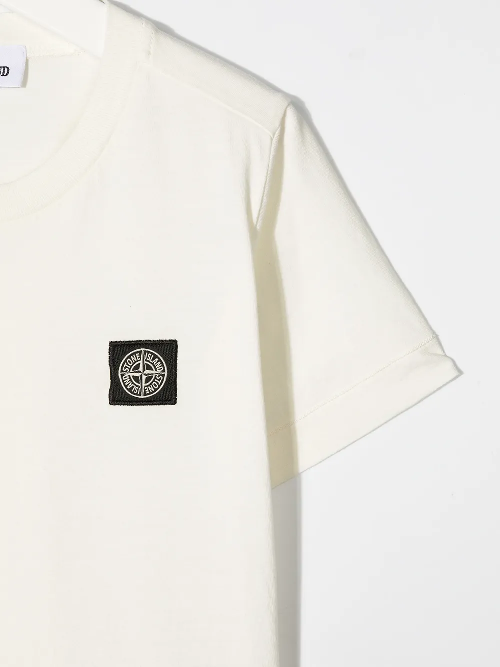 Shop Stone Island Junior Logo Patch Cotton T-shirt In White