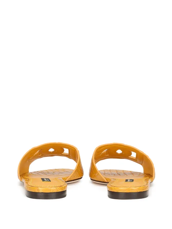 Dolce & Gabbana DG Millennials Leather Sandals | Yellow