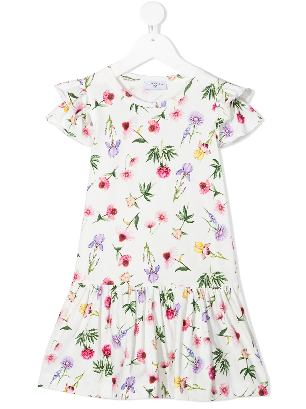 Image 1 of Monnalisa floral-print drop-waist dress