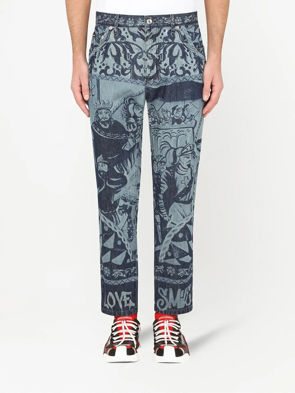 фото Dolce & gabbana прямые джинсы с принтом