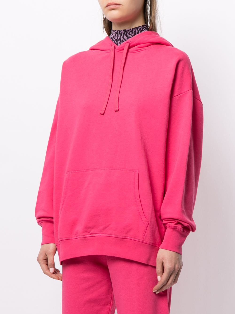 les girls les boys loopback cotton hoodie - pink