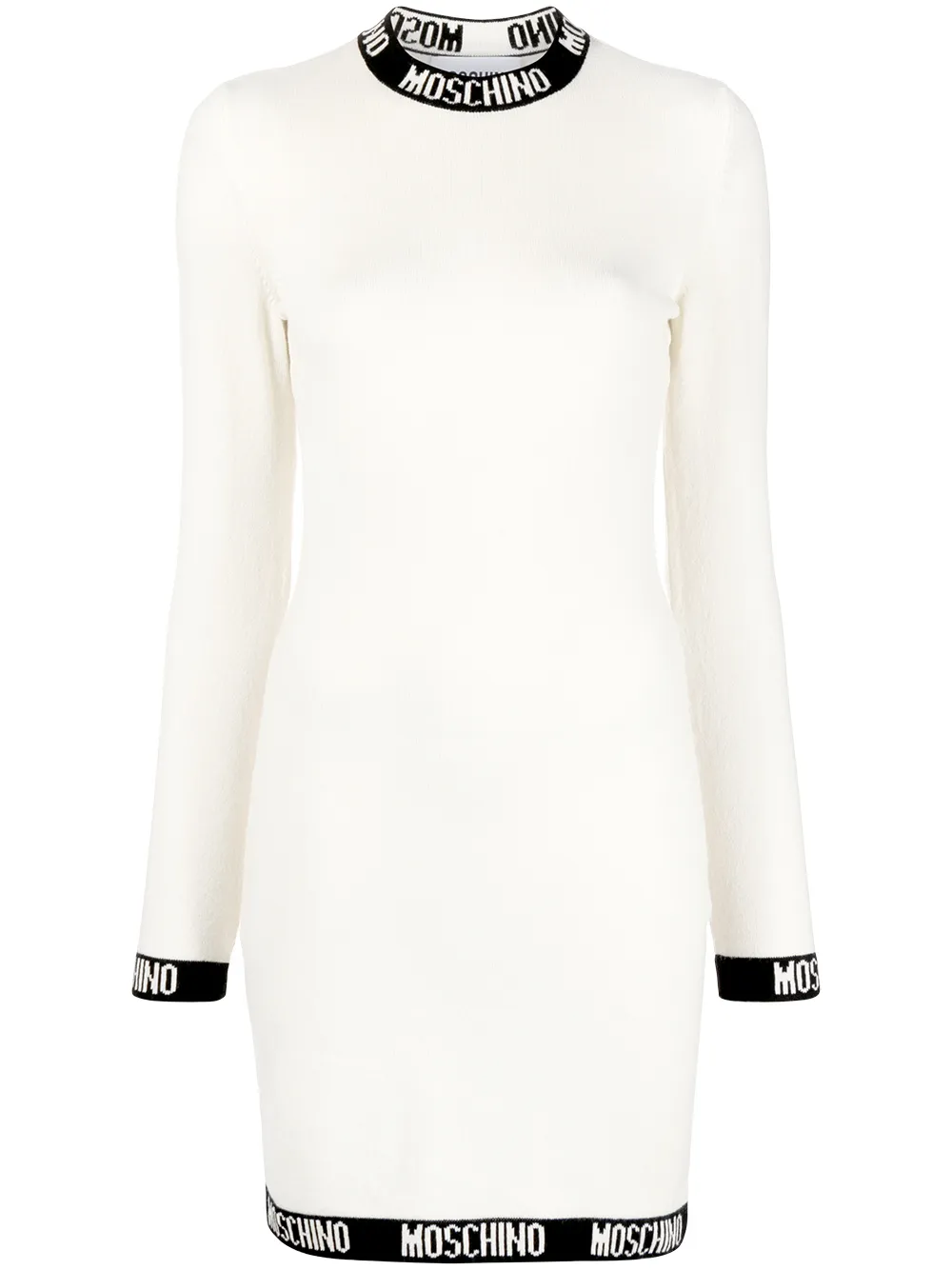 

Moschino vestido corto con ribete de encaje - Blanco