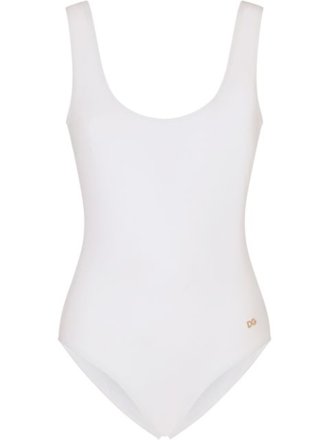 Dolce & Gabbana logo-tag scoop-back swimsuit Women