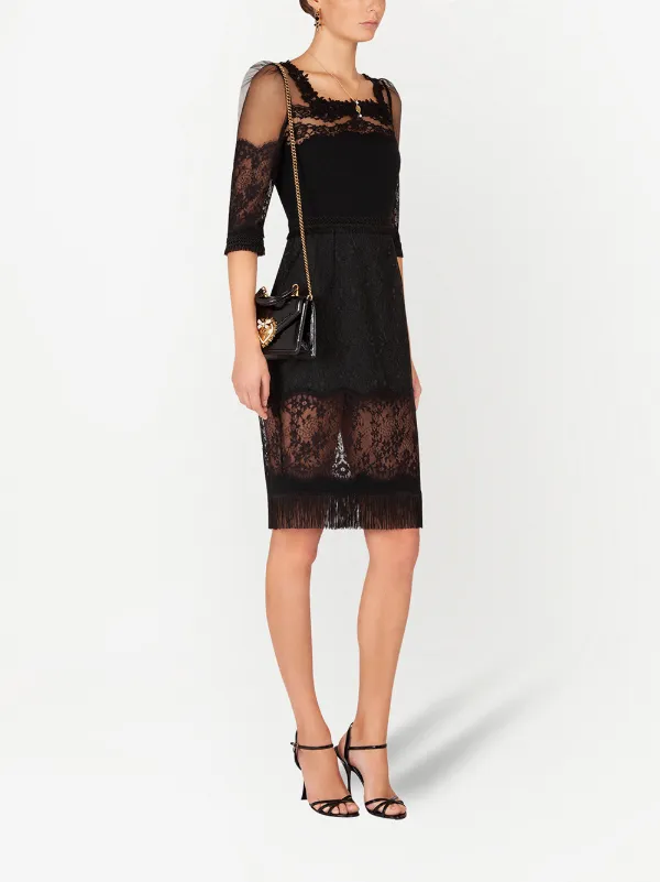 Dolce \u0026 Gabbana lace-panel square-neck 