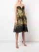 Marchesa Notte strapless draped dress