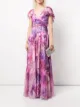 Image 2 of Marchesa Notte cap-sleeve V-neck dress