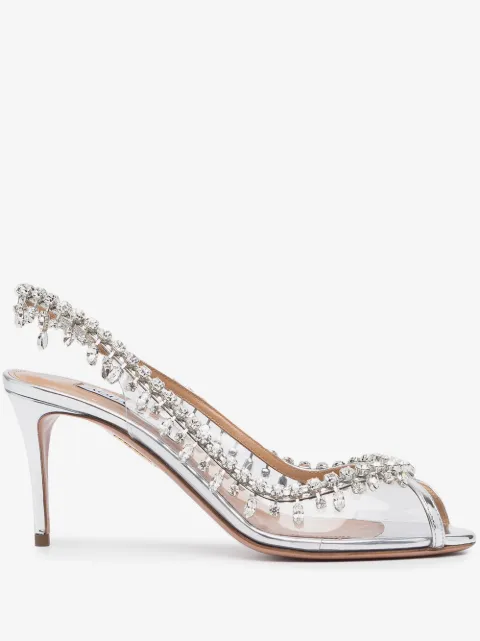 Aquazzura embellished-trim open-toe pumps